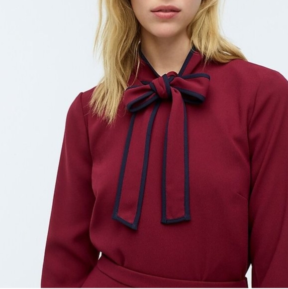 J.Crew Tie-neck Blouse Size 6 New With Tags - Picture 1 of 9